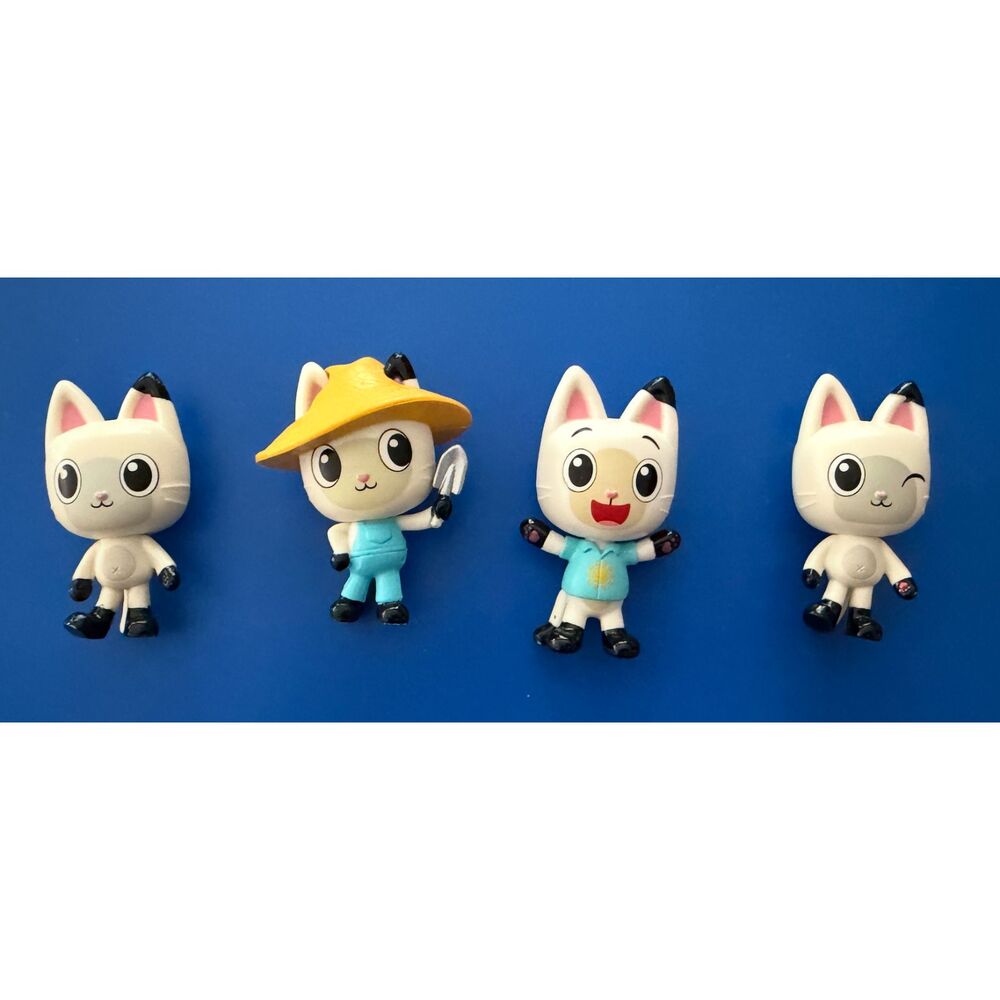 Gabby's Dollhouse Pandy Paws Figure Lot of 4 Cat Toys Gardener Outfits Loose